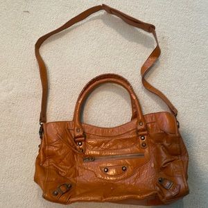 Orange UC vegan leather bag